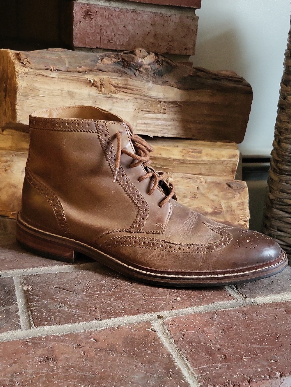 Cole Haan Brown Leather Chukka Wingtip Boot